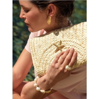 Pulsera de perlas barrocas y oro de 18 kts
